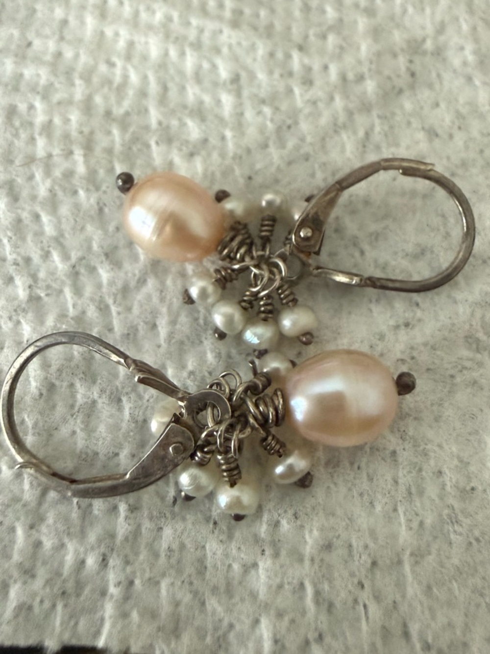 Freshwater Pearl & Silver Dangle Earrings